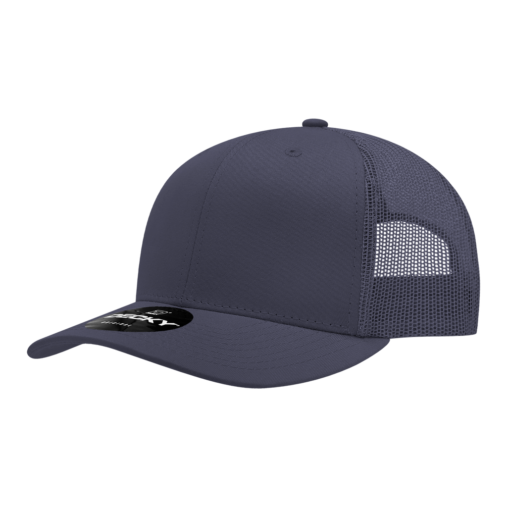 Decky 6021 6 Panel Mid Profile Structured Cotton Blend Trucker