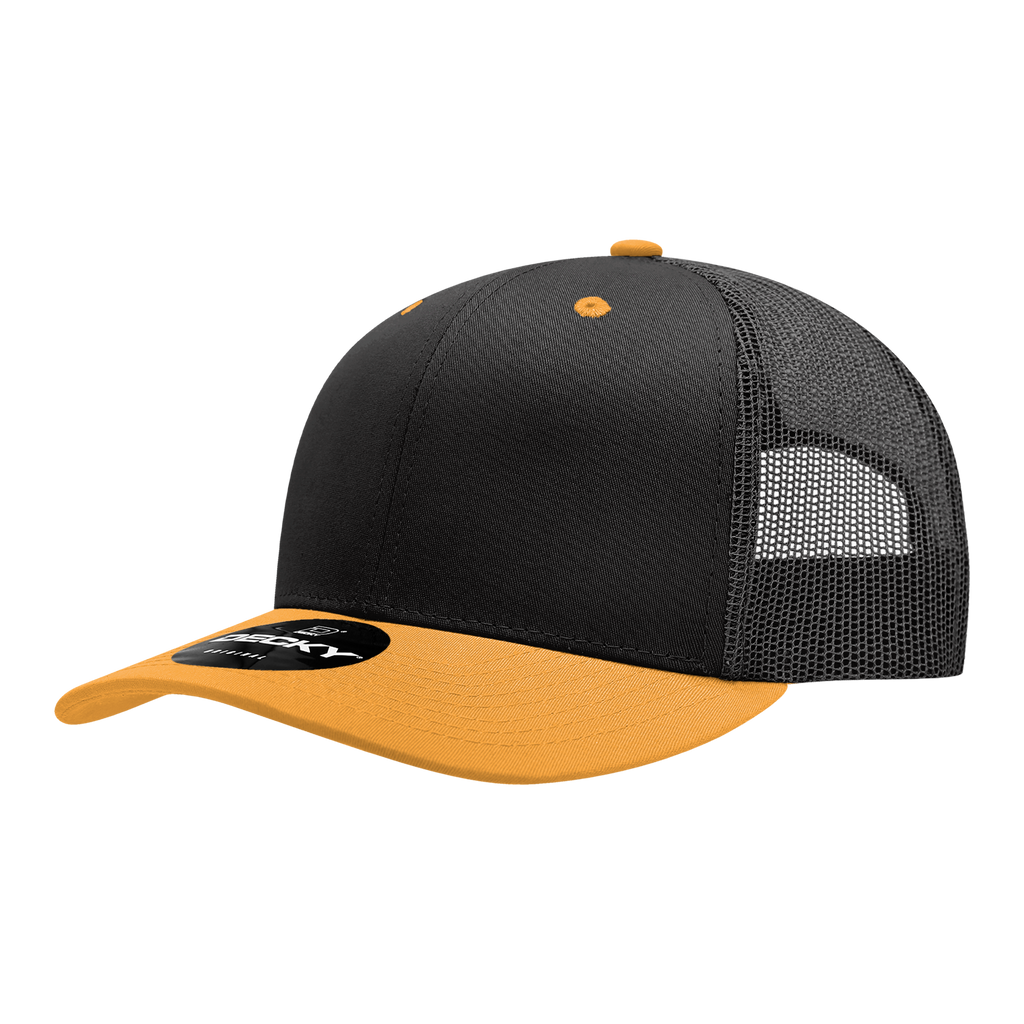 Decky 6021 6 Panel Mid Profile Structured Cotton Blend Trucker