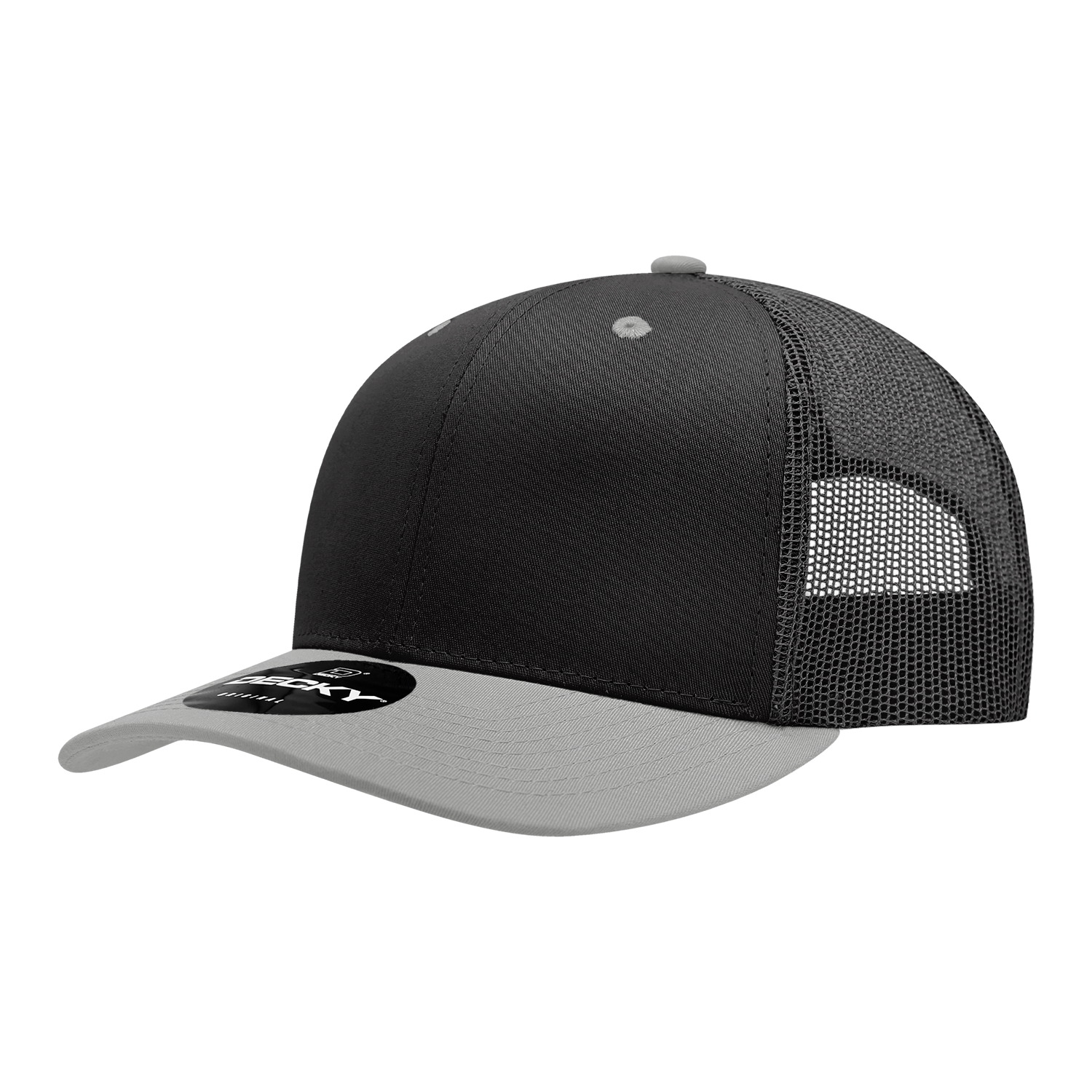 Decky 6021 6 Panel Mid Profile Structured Cotton Blend Trucker