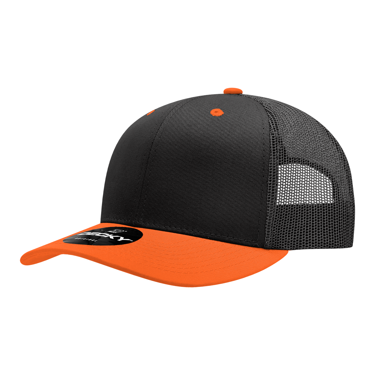 Decky 6021 6 Panel Mid Profile Structured Cotton Blend Trucker