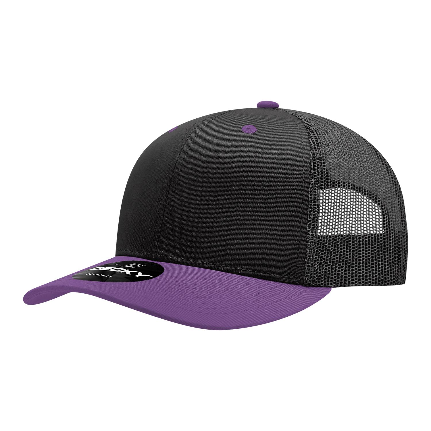 Decky 6021 6 Panel Mid Profile Structured Cotton Blend Trucker