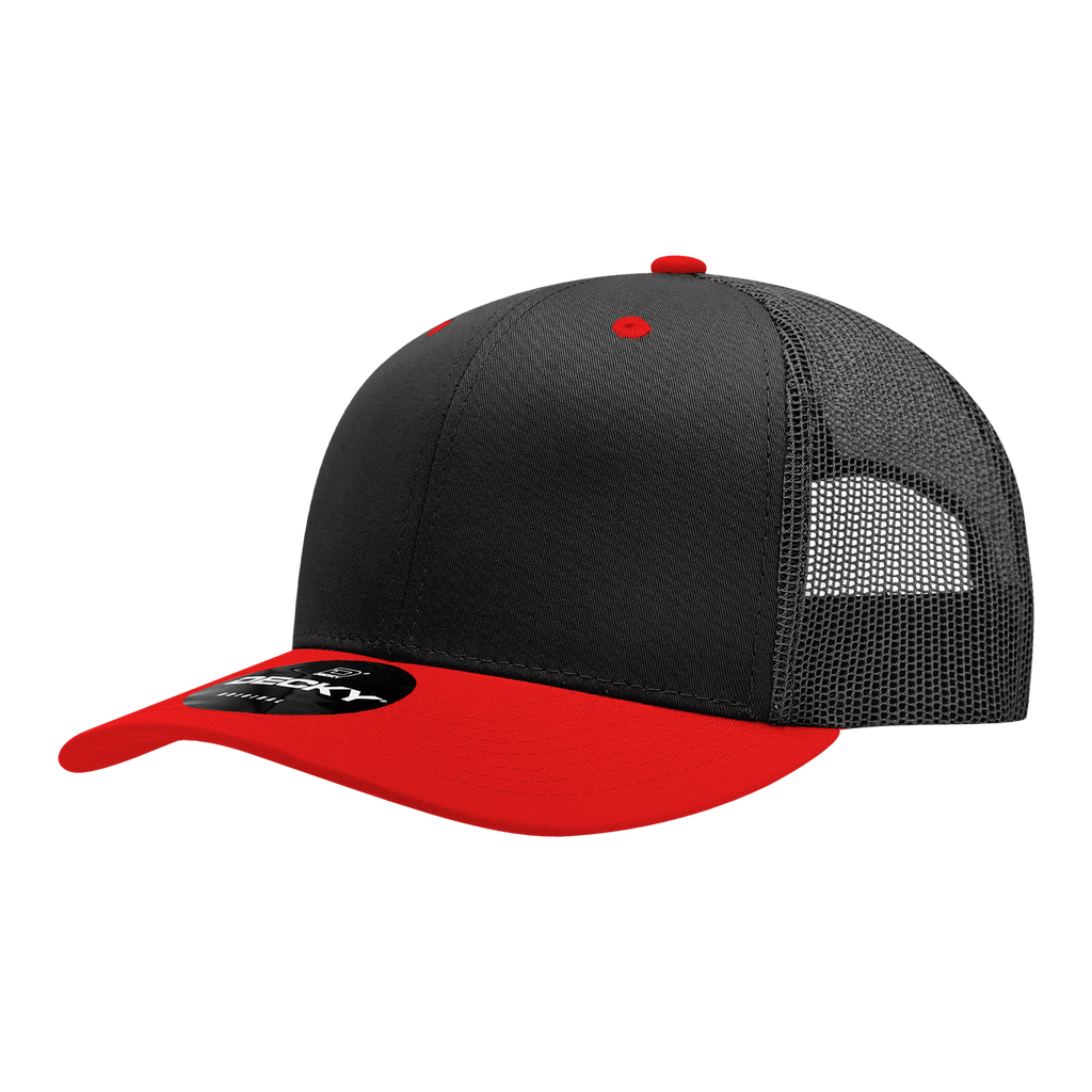 Decky 6021 6 Panel Mid Profile Structured Cotton Blend Trucker