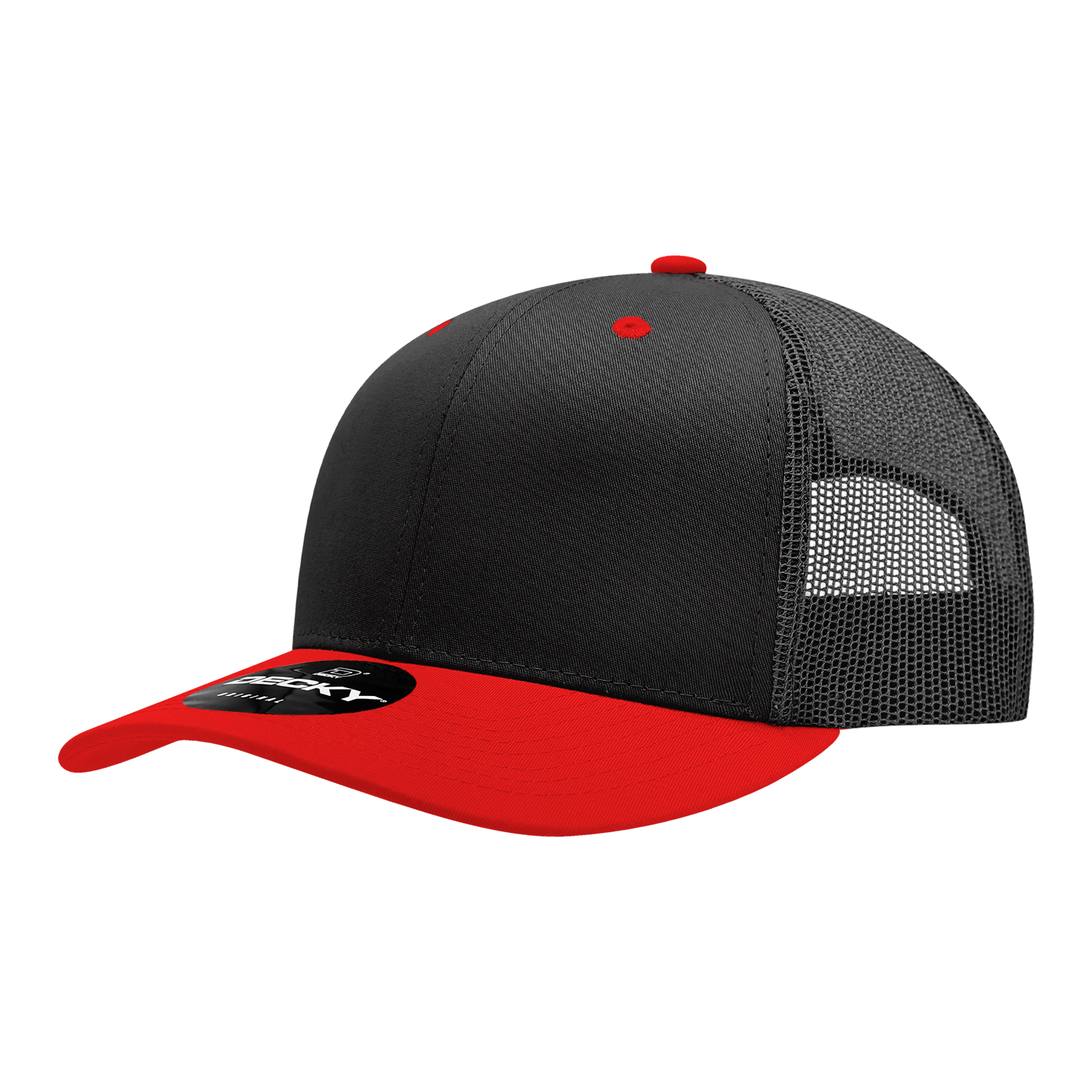 Decky 6021 6 Panel Mid Profile Structured Cotton Blend Trucker