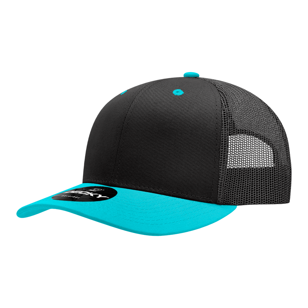 Decky 6021 6 Panel Mid Profile Structured Cotton Blend Trucker