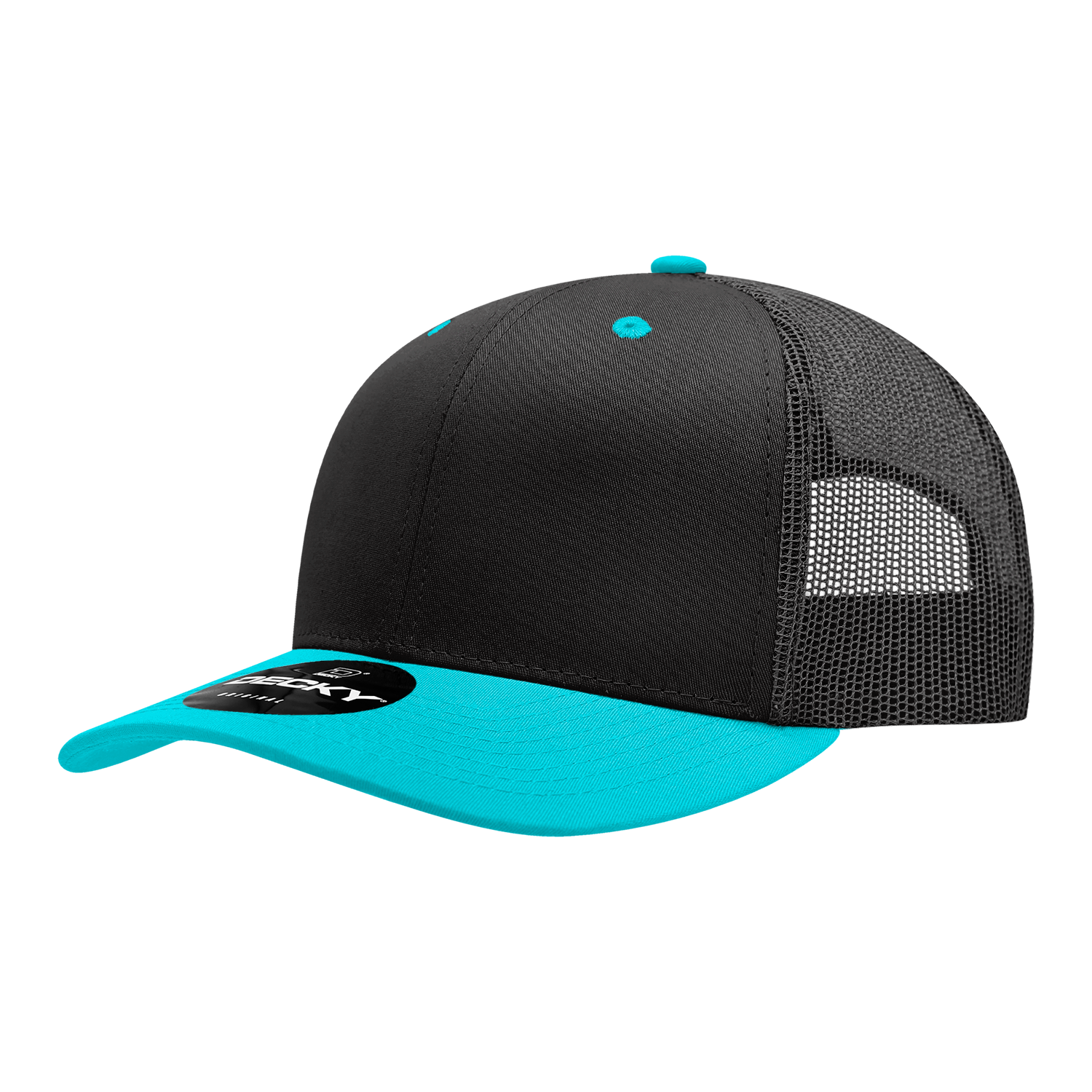 Decky 6021 6 Panel Mid Profile Structured Cotton Blend Trucker