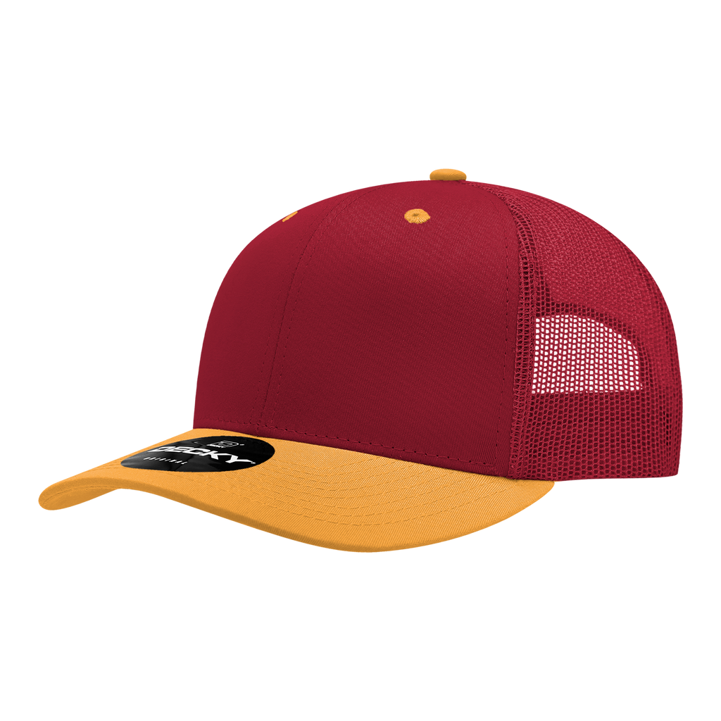 Decky 6021 6 Panel Mid Profile Structured Cotton Blend Trucker