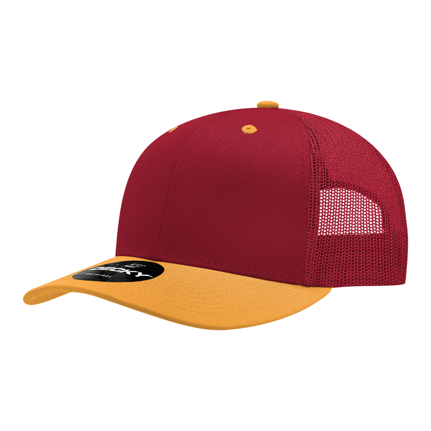Decky 6021 6 Panel Mid Profile Structured Cotton Blend Trucker