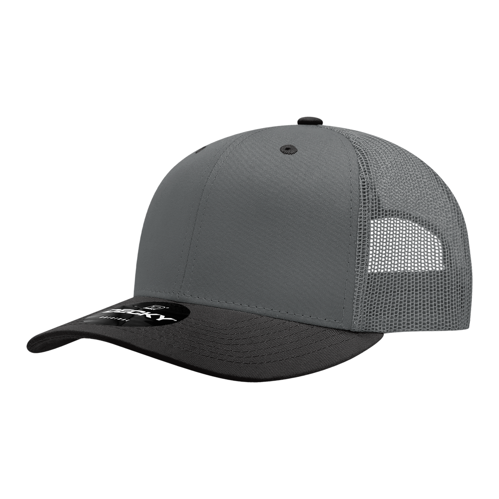 Decky 6021 6 Panel Mid Profile Structured Cotton Blend Trucker