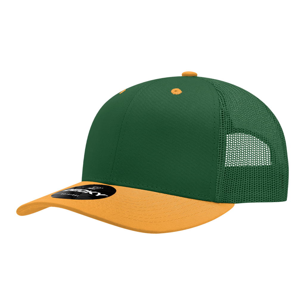 Decky 6021 6 Panel Mid Profile Structured Cotton Blend Trucker