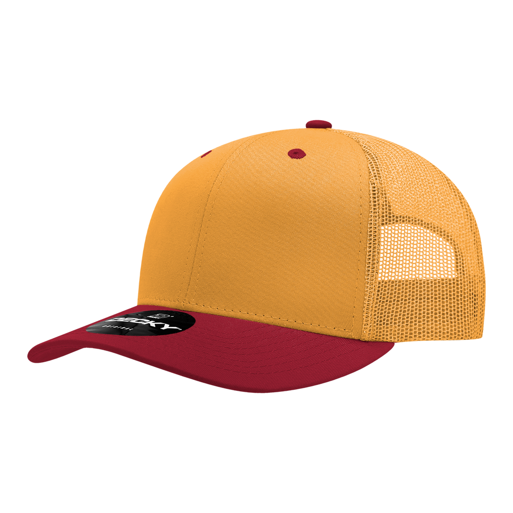 Decky 6021 6 Panel Mid Profile Structured Cotton Blend Trucker