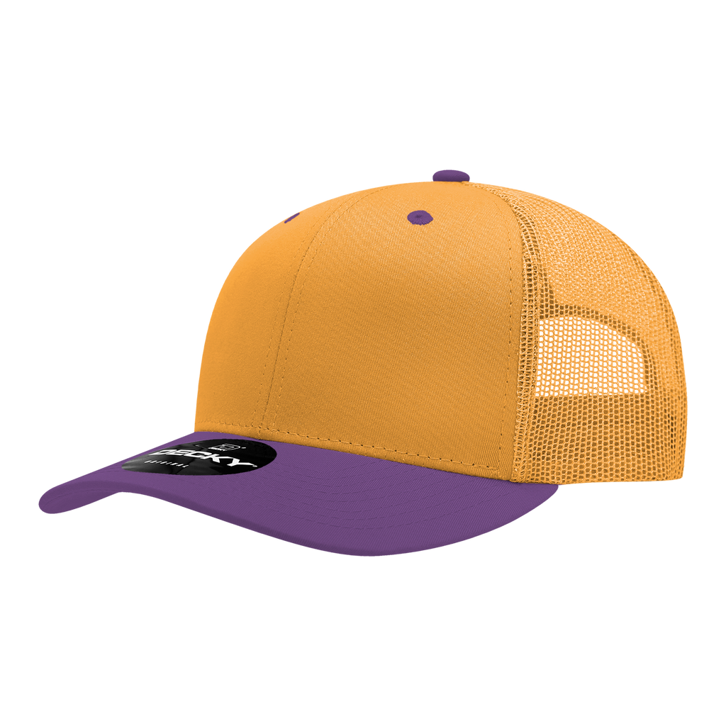 Decky 6021 6 Panel Mid Profile Structured Cotton Blend Trucker