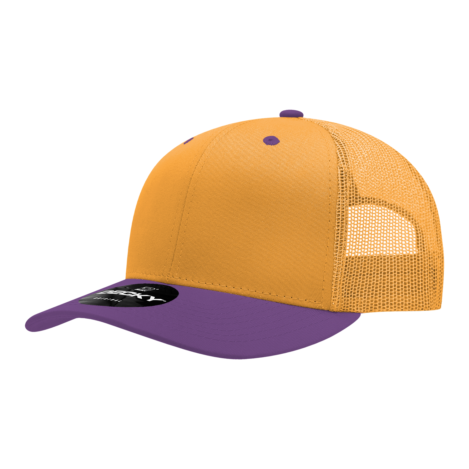 Decky 6021 6 Panel Mid Profile Structured Cotton Blend Trucker