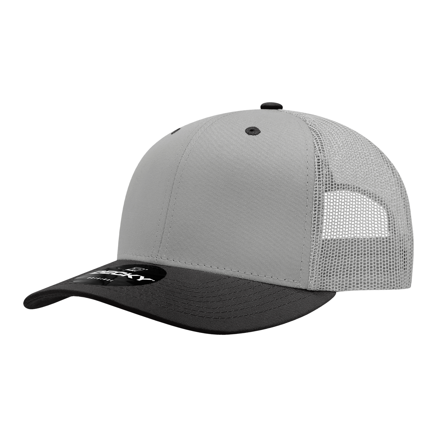 Decky 6021 6 Panel Mid Profile Structured Cotton Blend Trucker