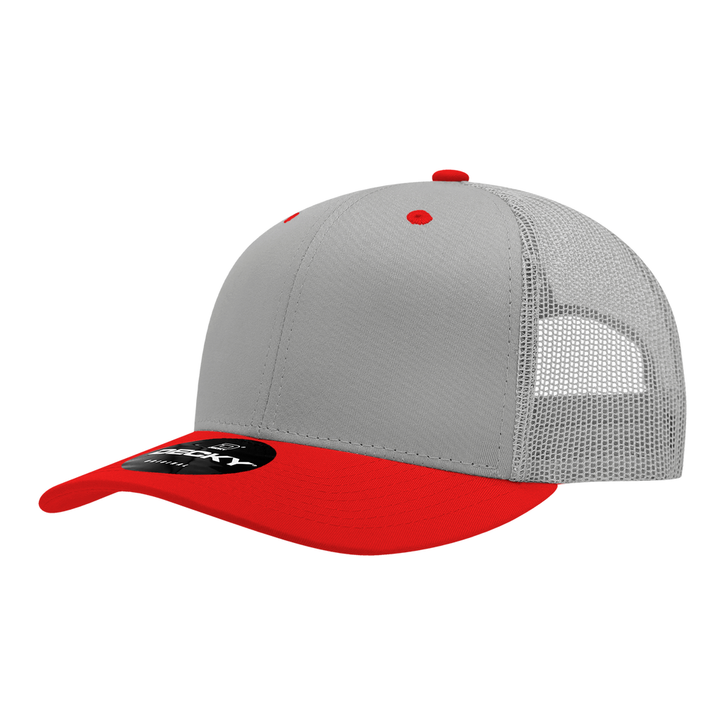 Decky 6021 6 Panel Mid Profile Structured Cotton Blend Trucker