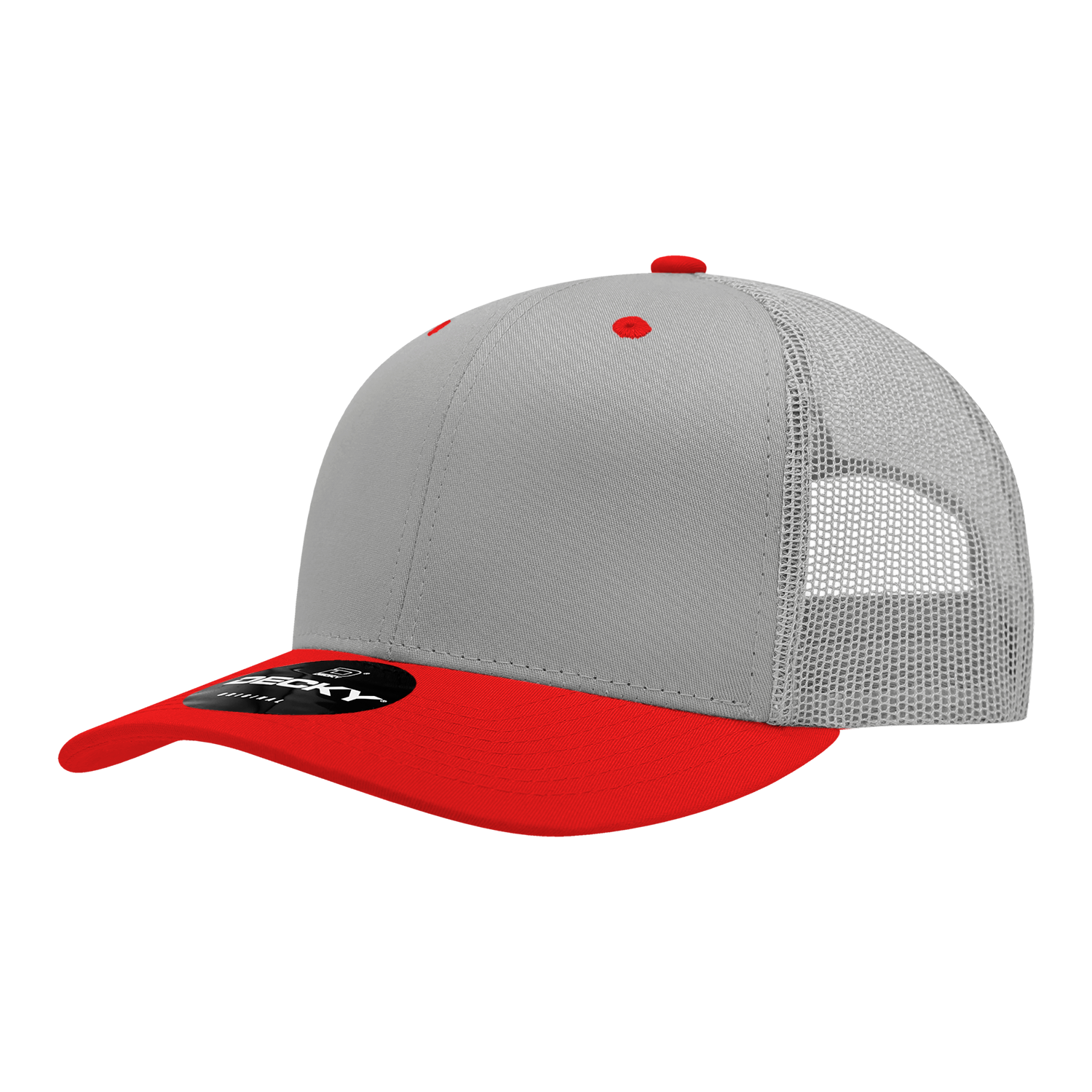 Decky 6021 6 Panel Mid Profile Structured Cotton Blend Trucker