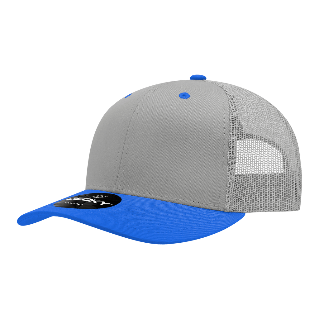 Decky 6021 6 Panel Mid Profile Structured Cotton Blend Trucker