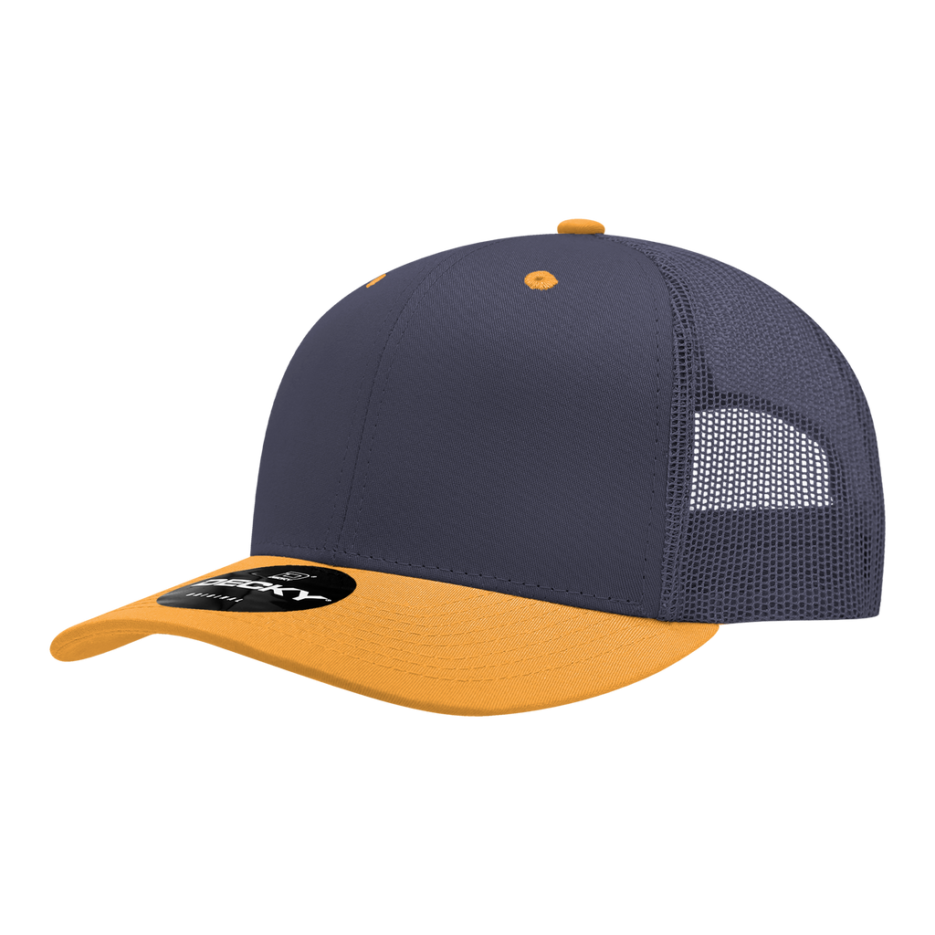 Decky 6021 6 Panel Mid Profile Structured Cotton Blend Trucker