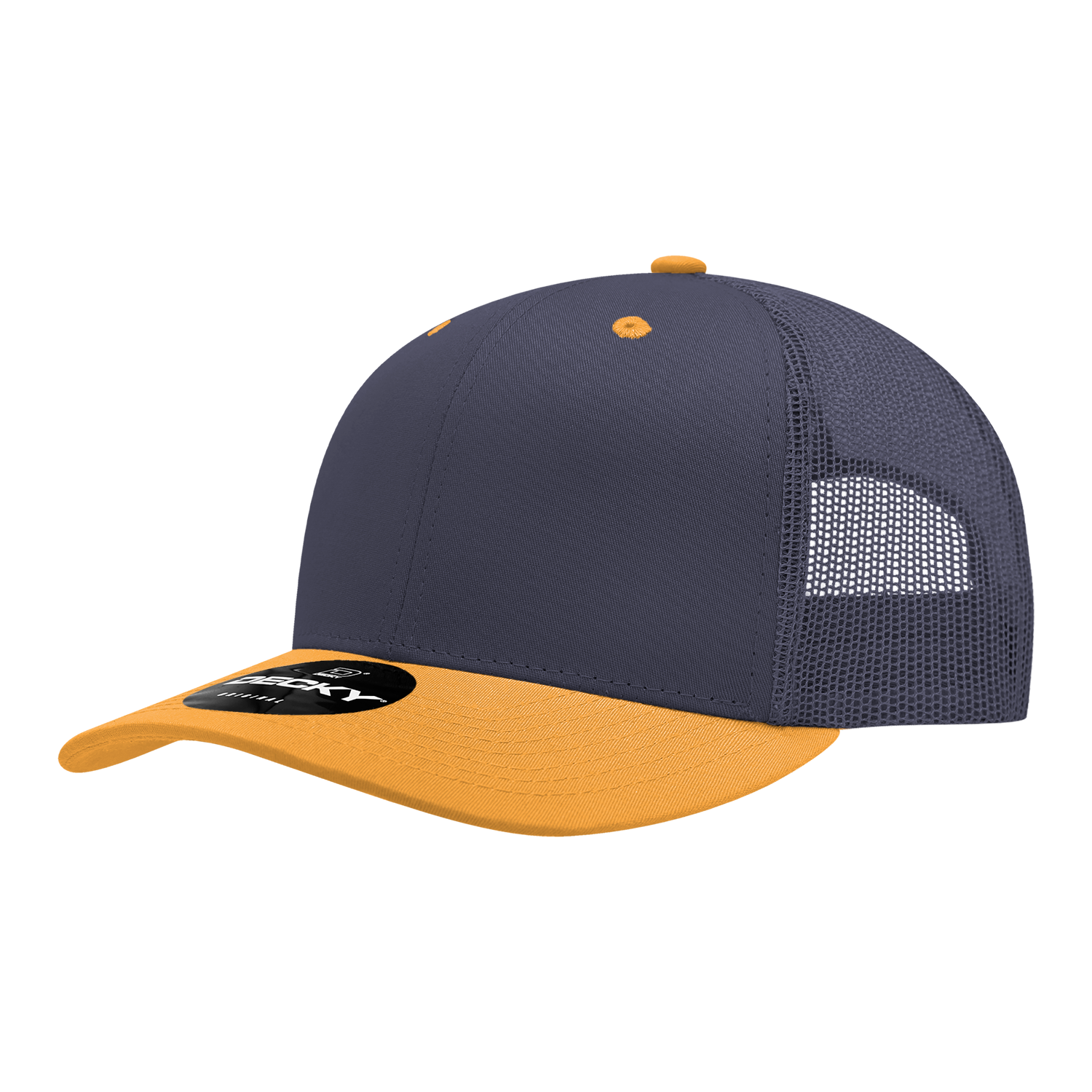 Decky 6021 6 Panel Mid Profile Structured Cotton Blend Trucker