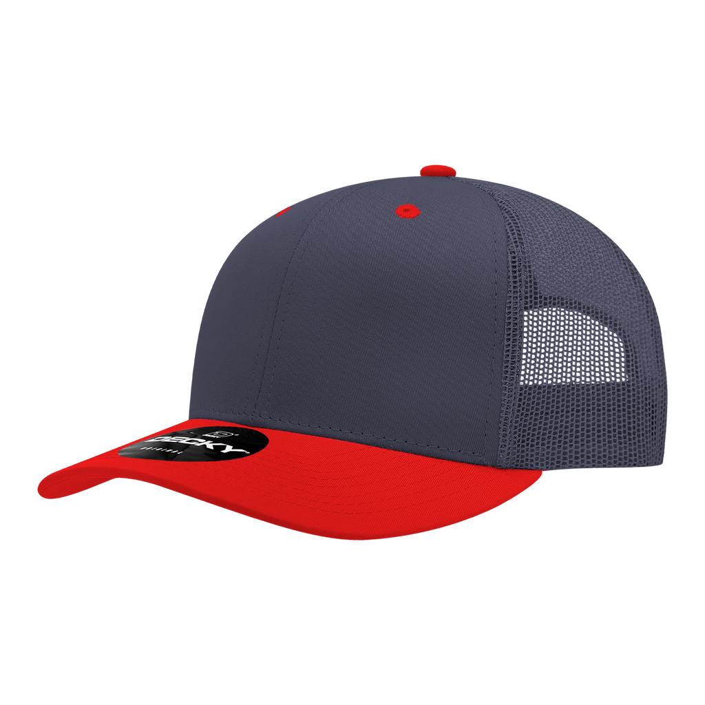 Decky 6021 6 Panel Mid Profile Structured Cotton Blend Trucker