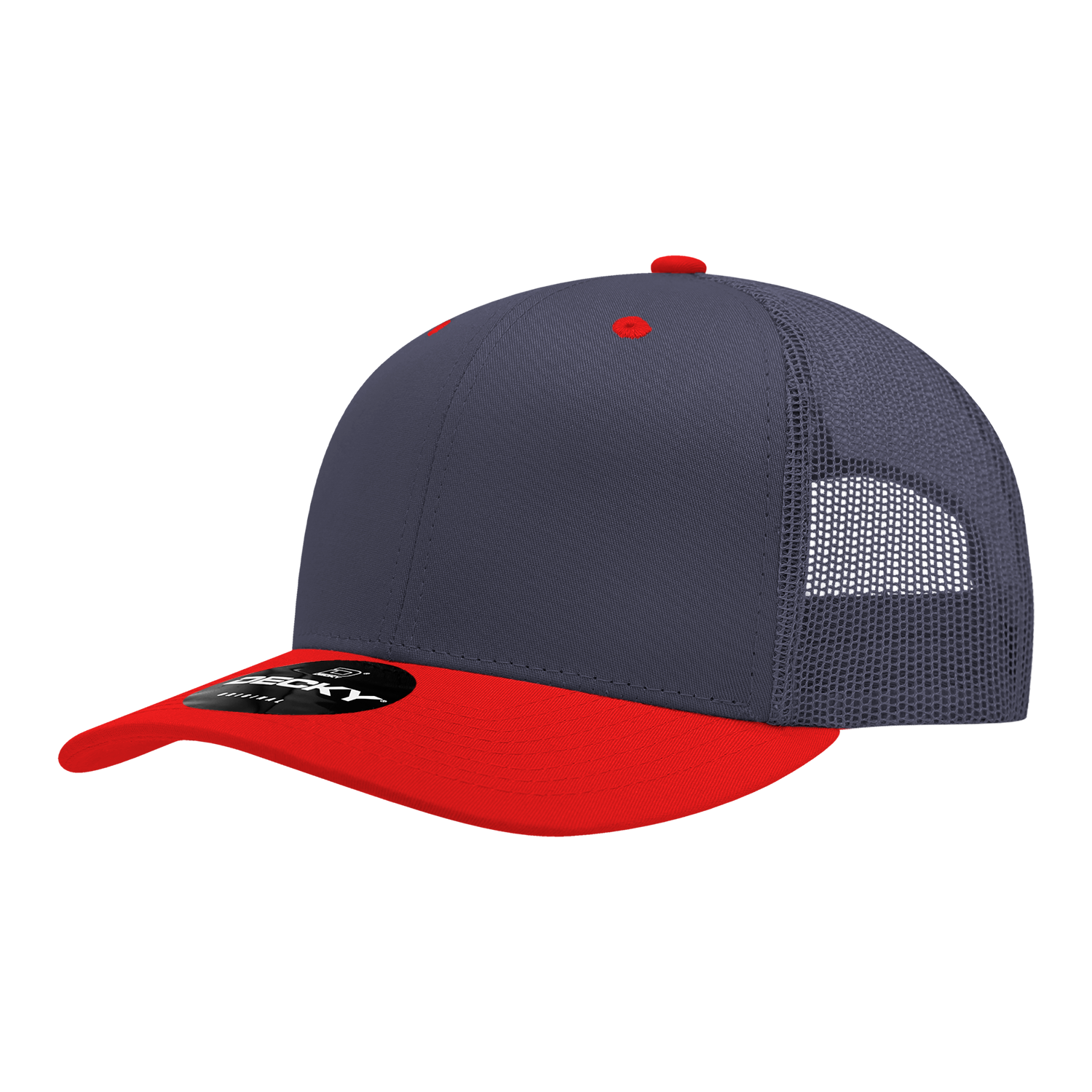 Decky 6021 6 Panel Mid Profile Structured Cotton Blend Trucker