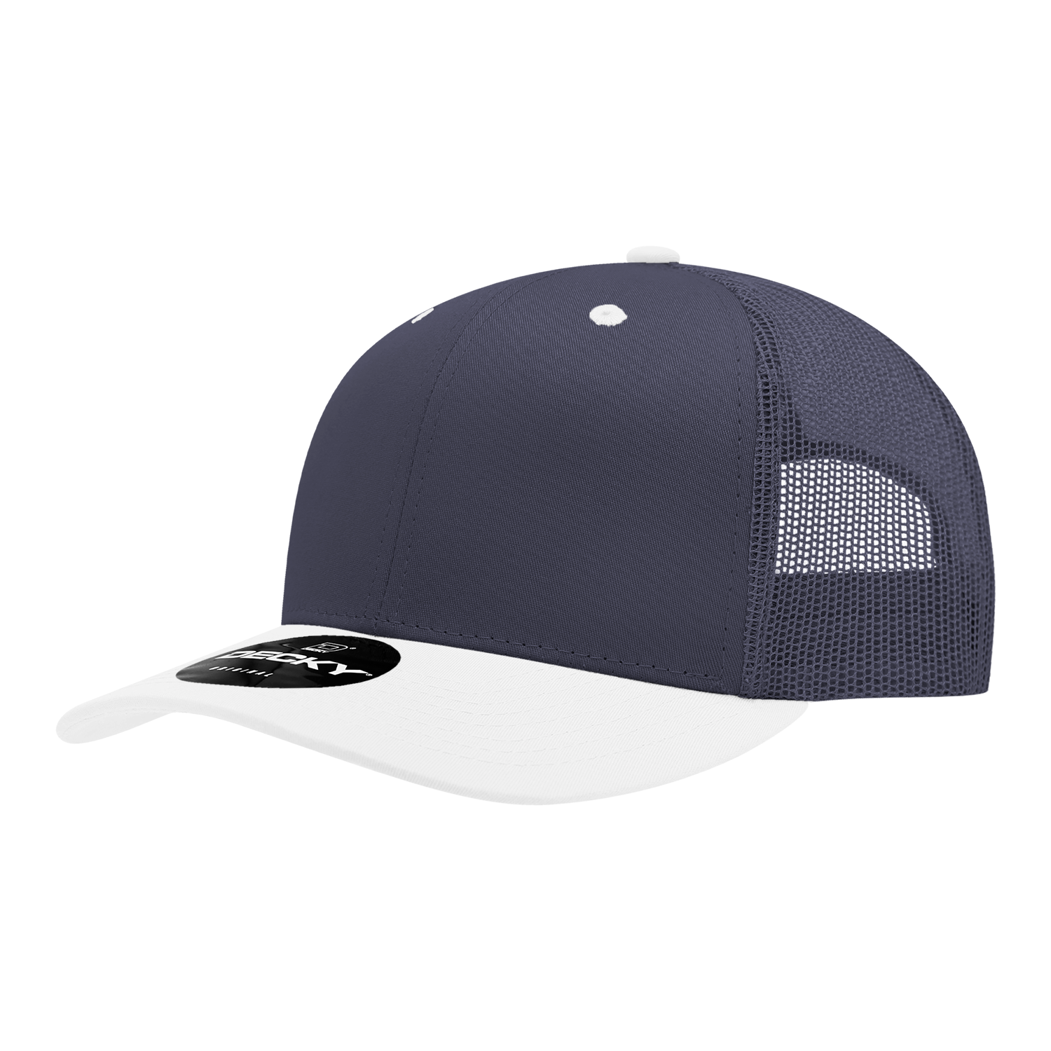 Decky 6021 6 Panel Mid Profile Structured Cotton Blend Trucker