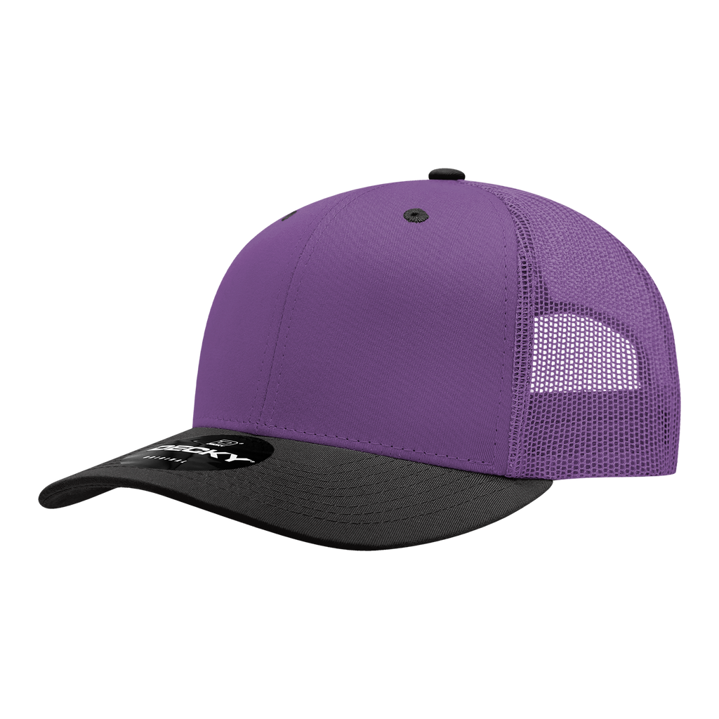 Decky 6021 6 Panel Mid Profile Structured Cotton Blend Trucker