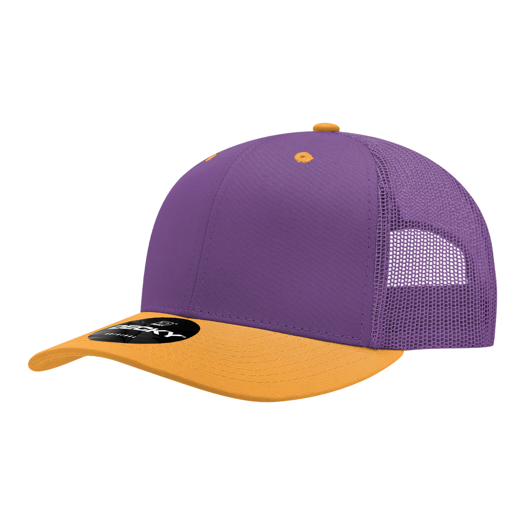 Decky 6021 6 Panel Mid Profile Structured Cotton Blend Trucker