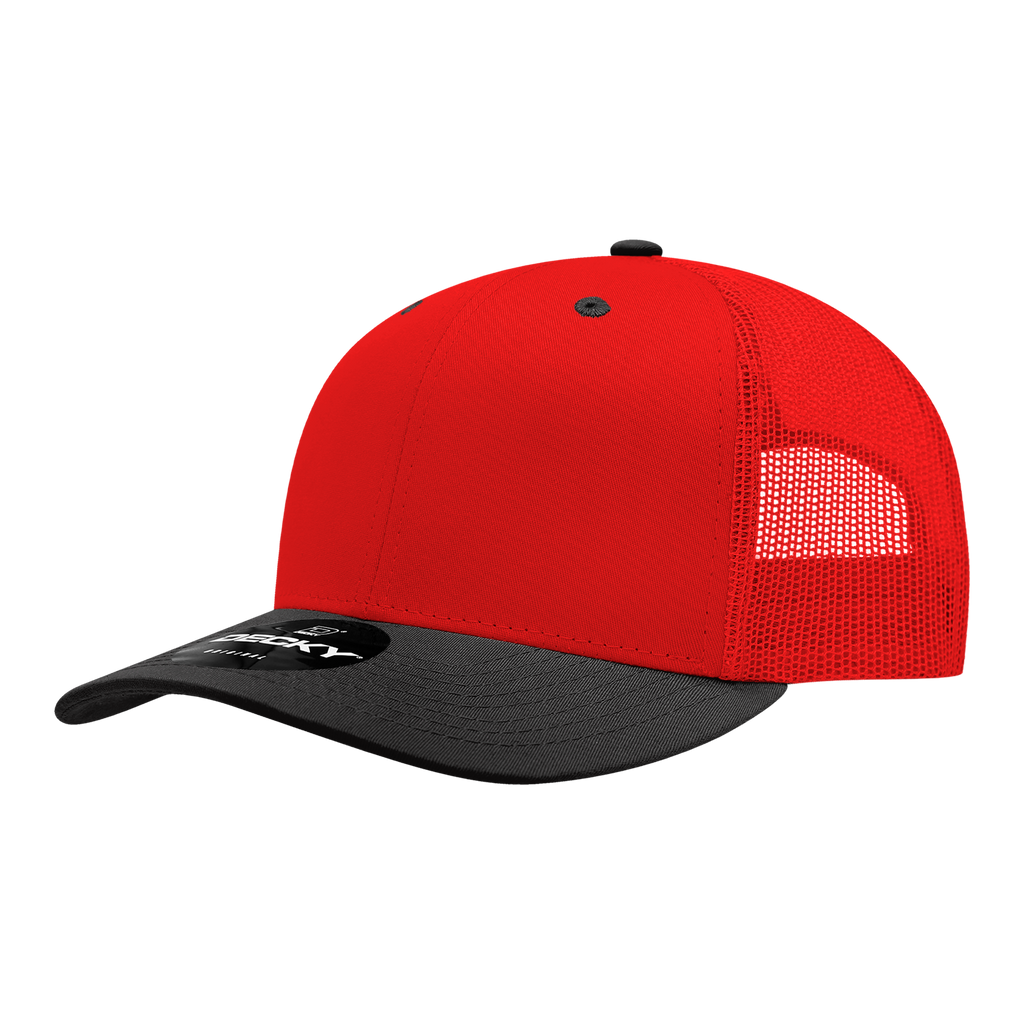 Decky 6021 6 Panel Mid Profile Structured Cotton Blend Trucker