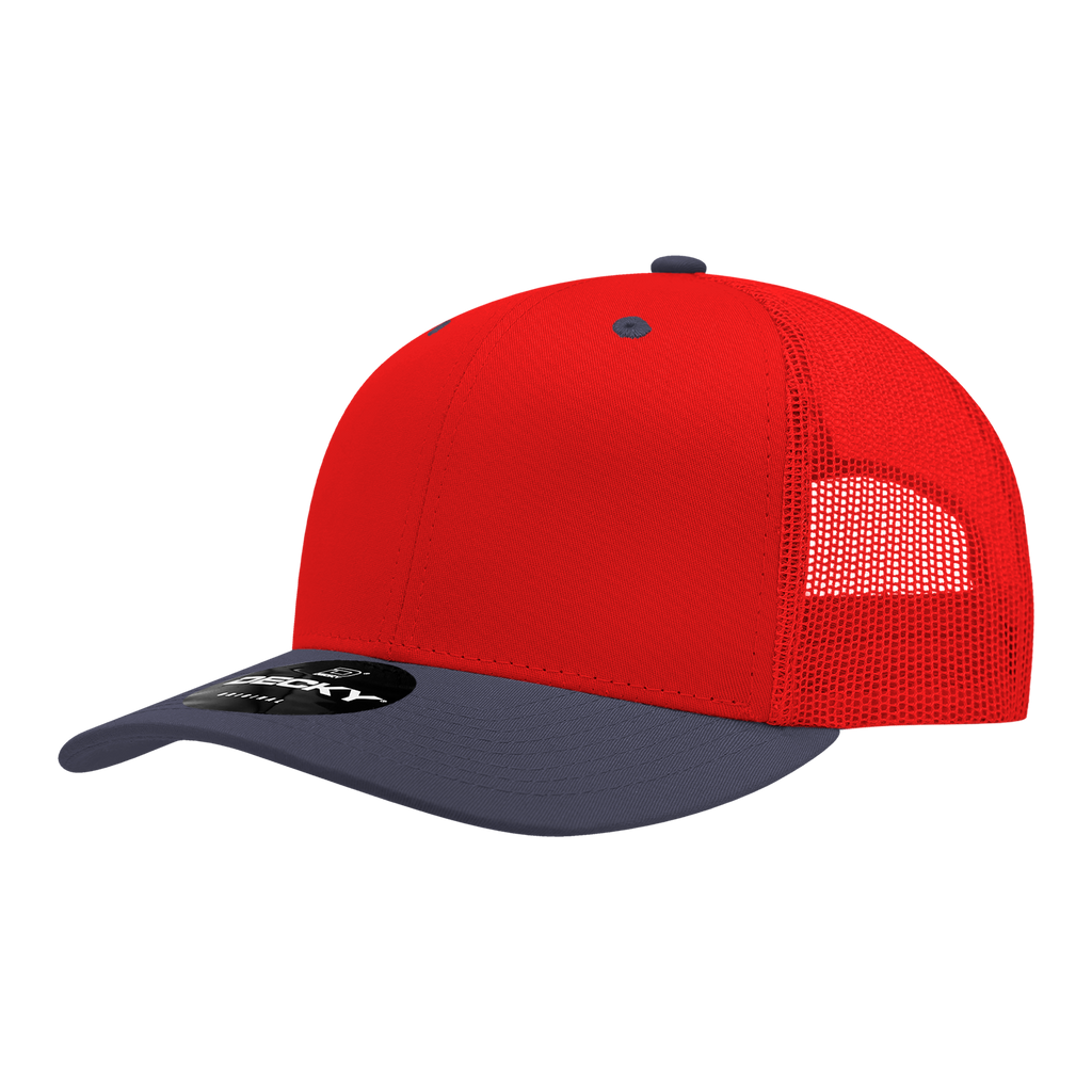 Decky 6021 6 Panel Mid Profile Structured Cotton Blend Trucker
