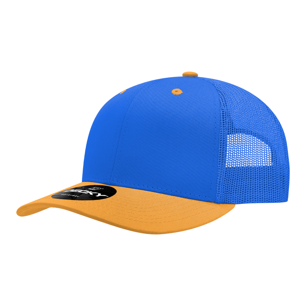 Decky 6021 6 Panel Mid Profile Structured Cotton Blend Trucker
