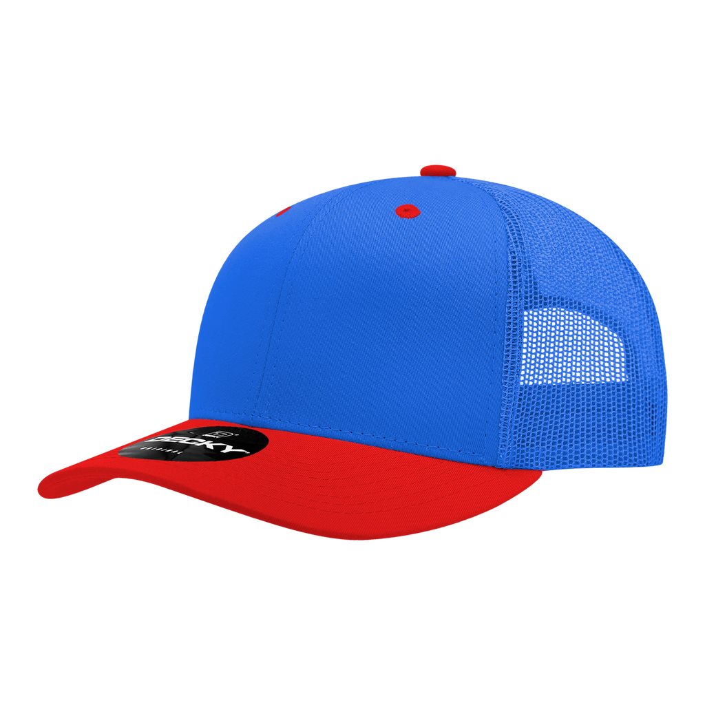 Decky 6021 6 Panel Mid Profile Structured Cotton Blend Trucker