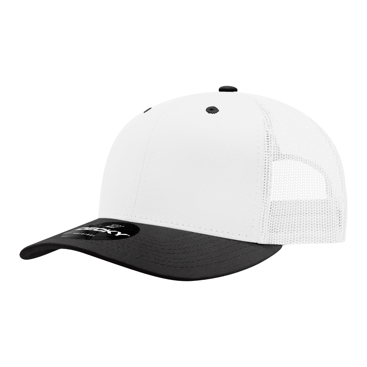 Decky 6021 6 Panel Mid Profile Structured Cotton Blend Trucker
