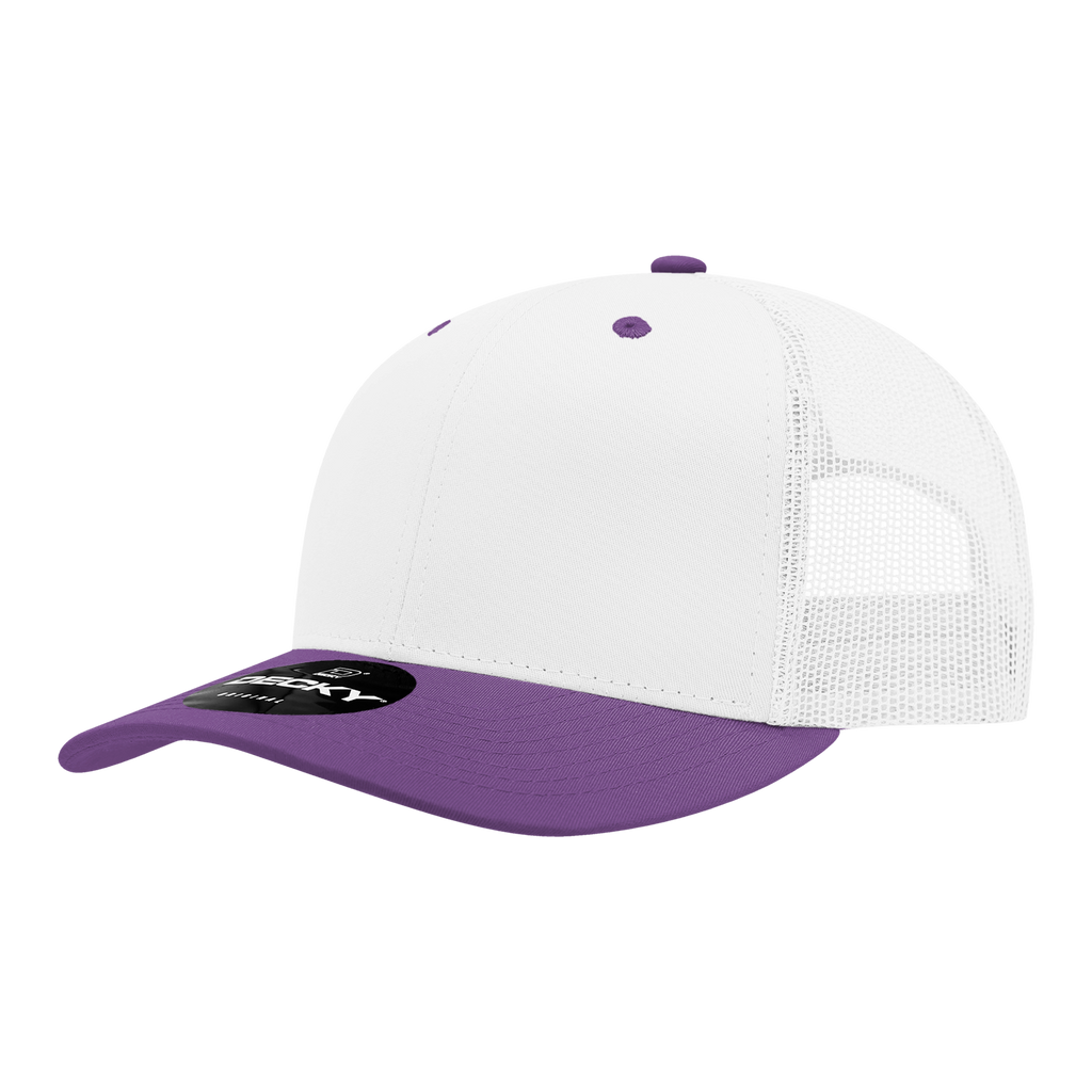 Decky 6021 6 Panel Mid Profile Structured Cotton Blend Trucker