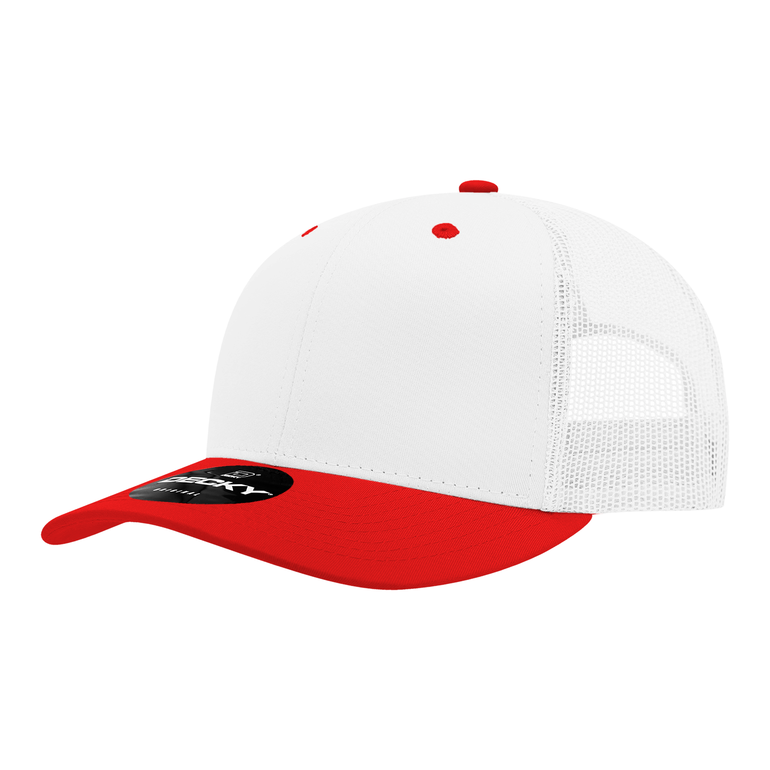 Decky 6021 6 Panel Mid Profile Structured Cotton Blend Trucker