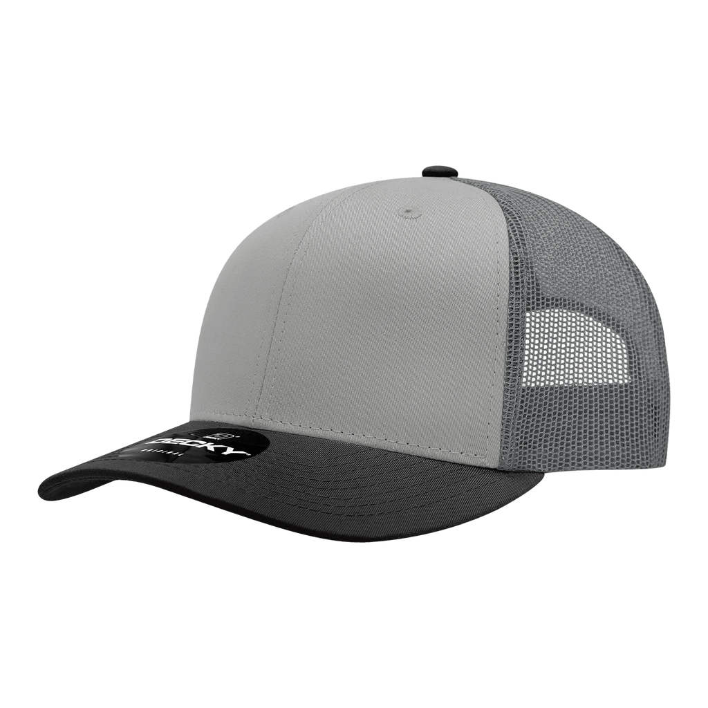 Decky 6021 6 Panel Mid Profile Structured Cotton Blend Trucker