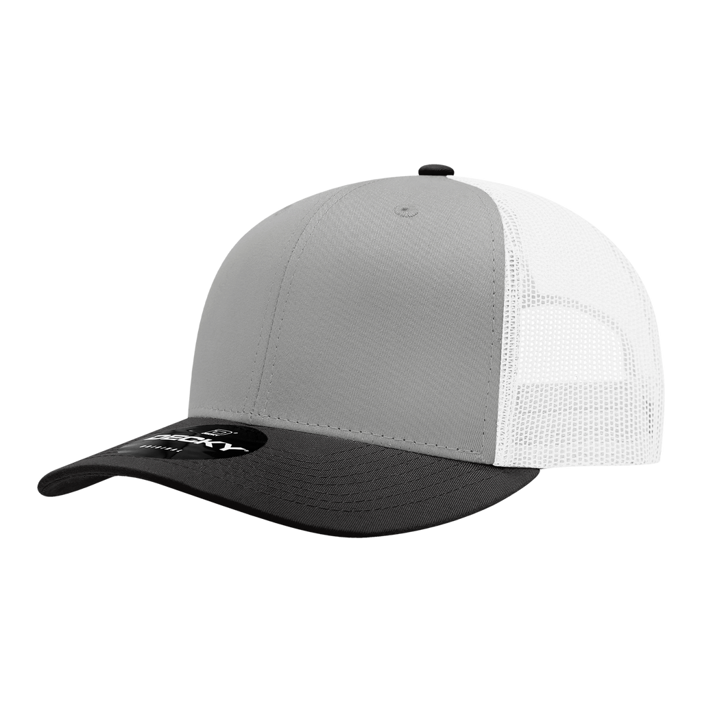 Decky 6021 6 Panel Mid Profile Structured Cotton Blend Trucker