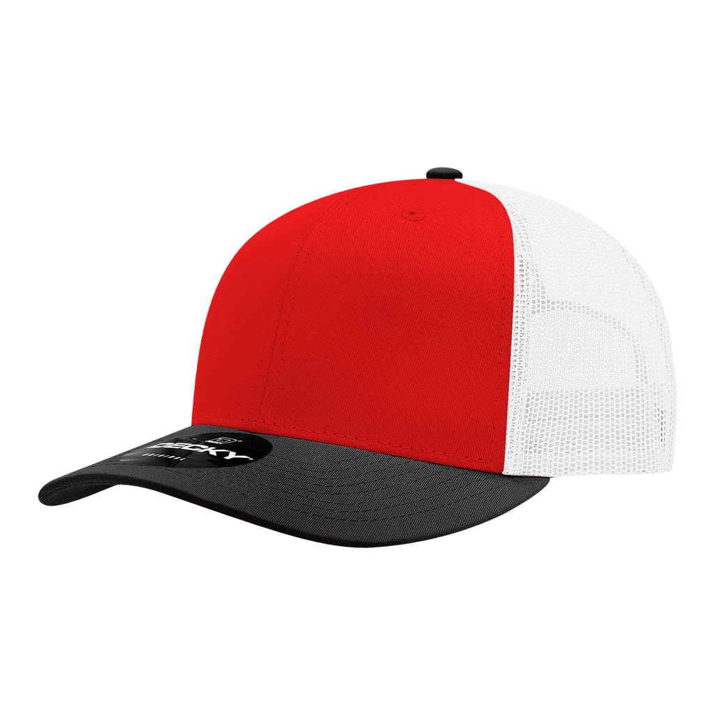 Decky 6021 6 Panel Mid Profile Structured Cotton Blend Trucker