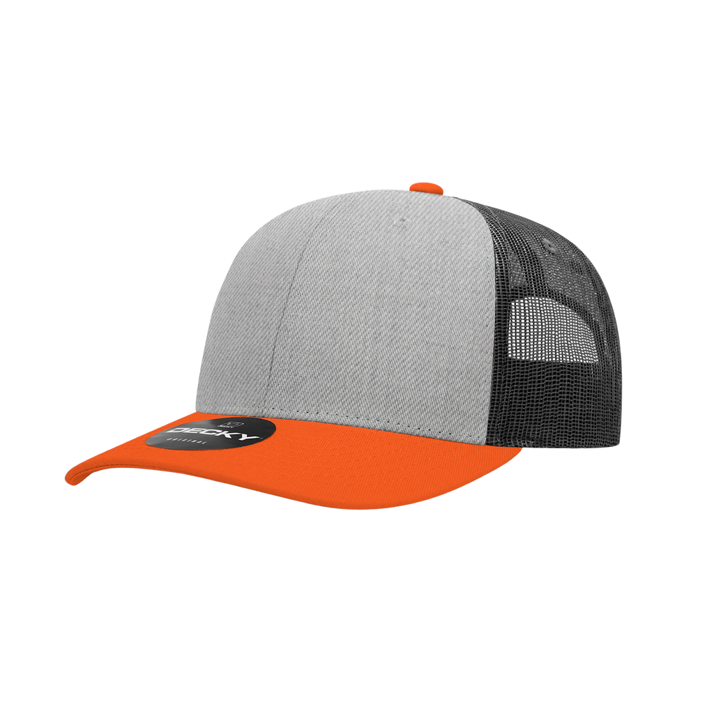 Decky 6021 6 Panel Mid Profile Structured Cotton Blend Trucker
