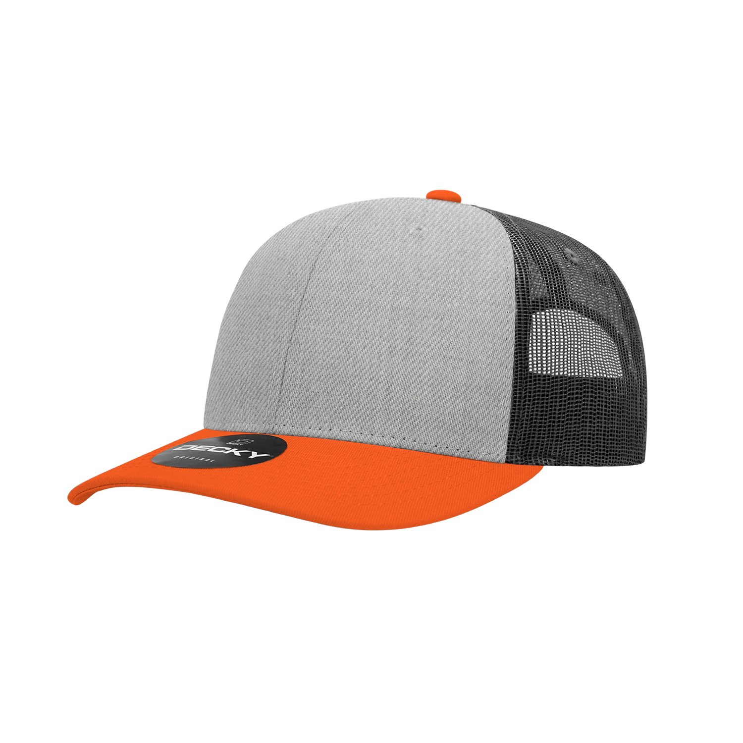 Decky 6021 6 Panel Mid Profile Structured Cotton Blend Trucker