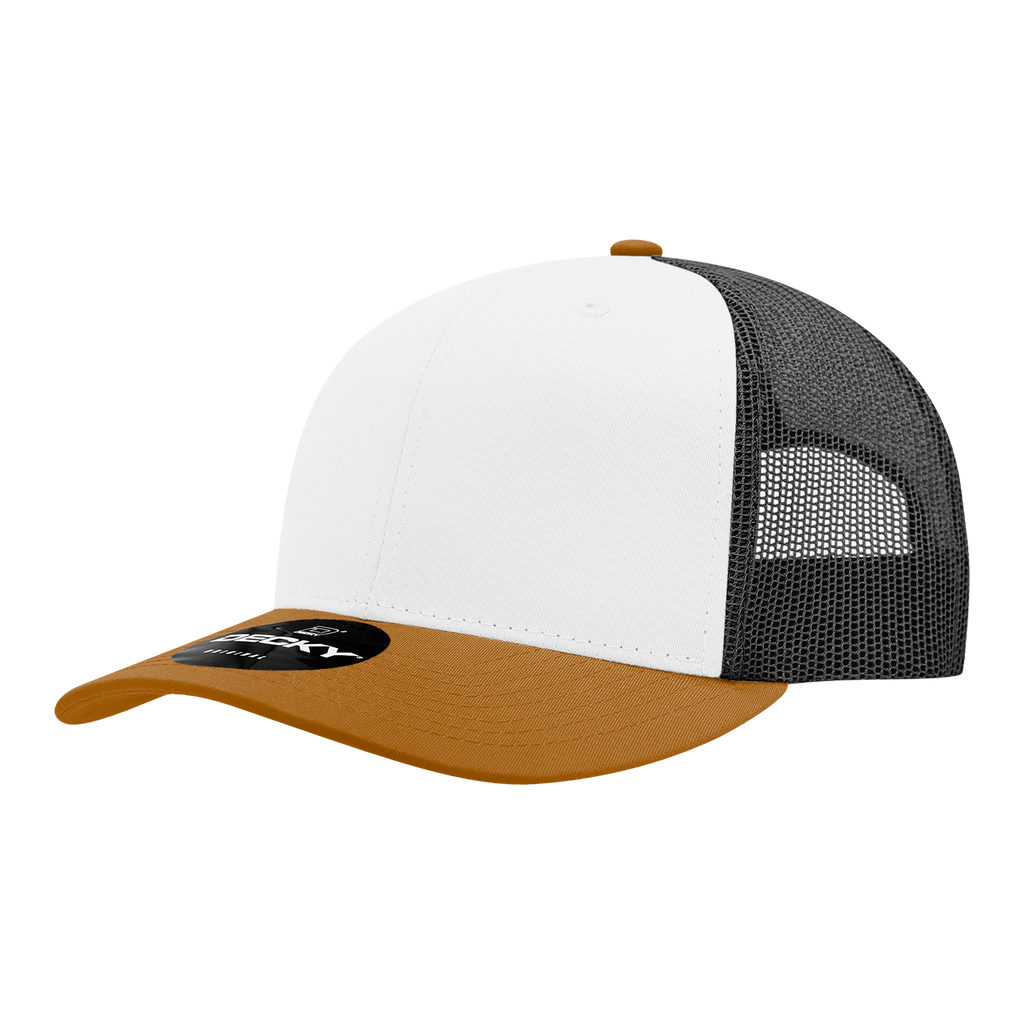 Decky 6021 6 Panel Mid Profile Structured Cotton Blend Trucker