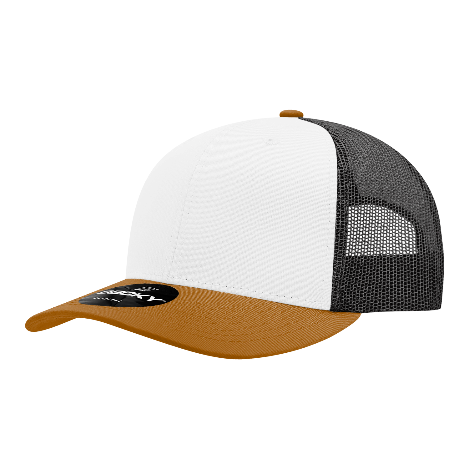 Decky 6021 6 Panel Mid Profile Structured Cotton Blend Trucker