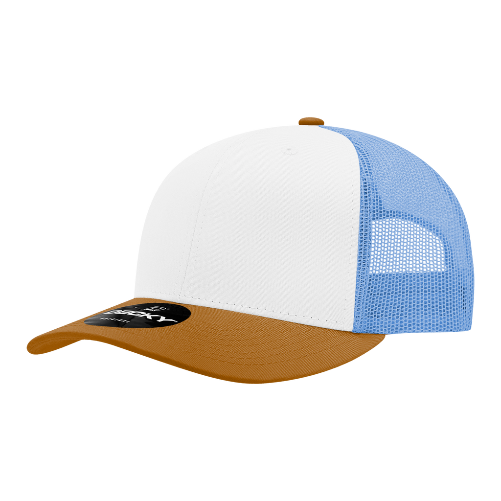 Decky 6021 6 Panel Mid Profile Structured Cotton Blend Trucker