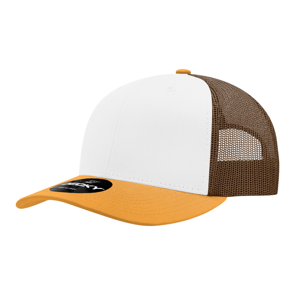 Decky 6021 6 Panel Mid Profile Structured Cotton Blend Trucker