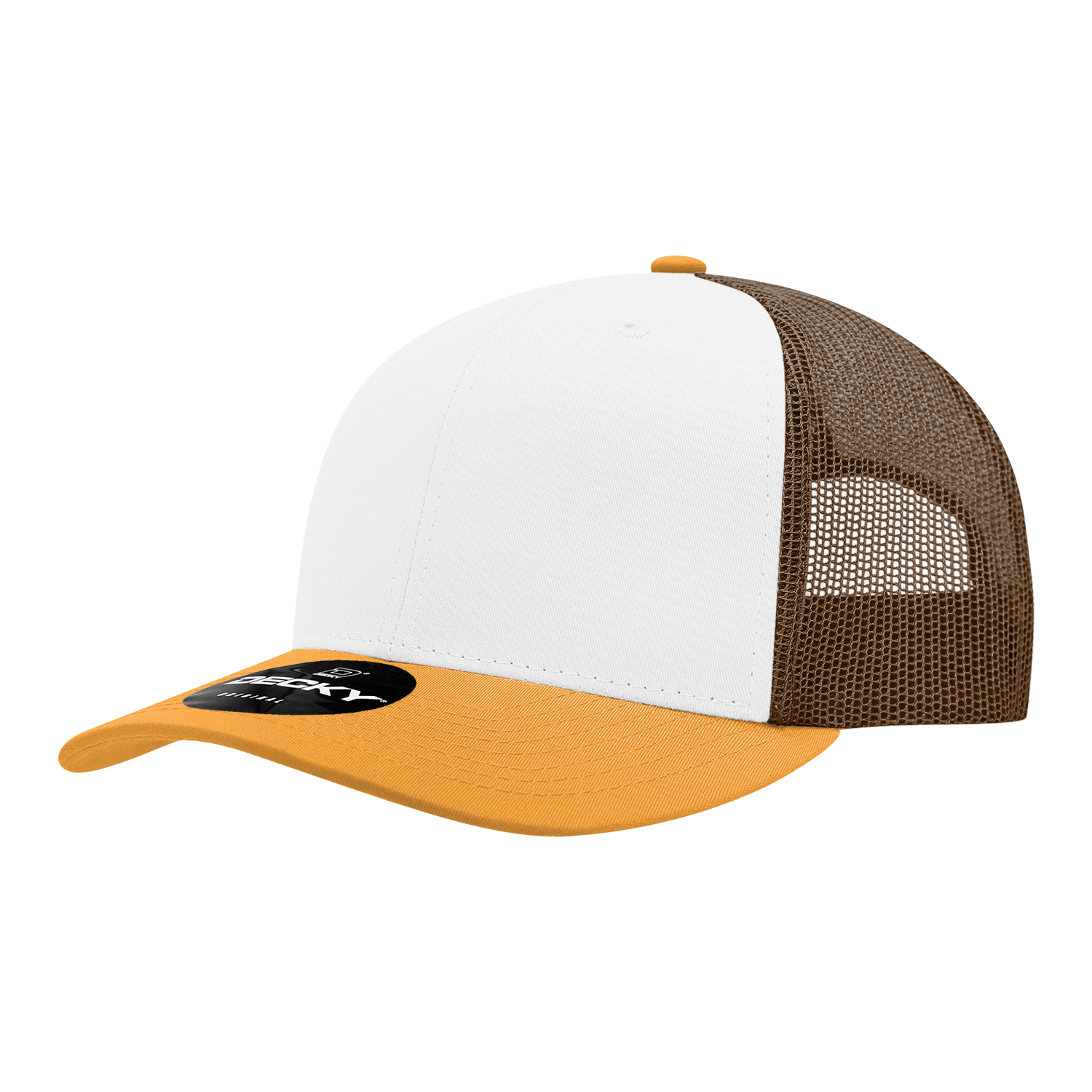 Decky 6021 6 Panel Mid Profile Structured Cotton Blend Trucker