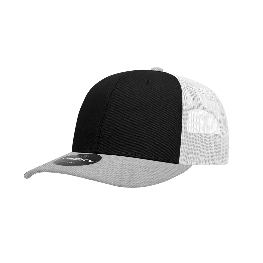 Decky 6021 6 Panel Mid Profile Structured Cotton Blend Trucker
