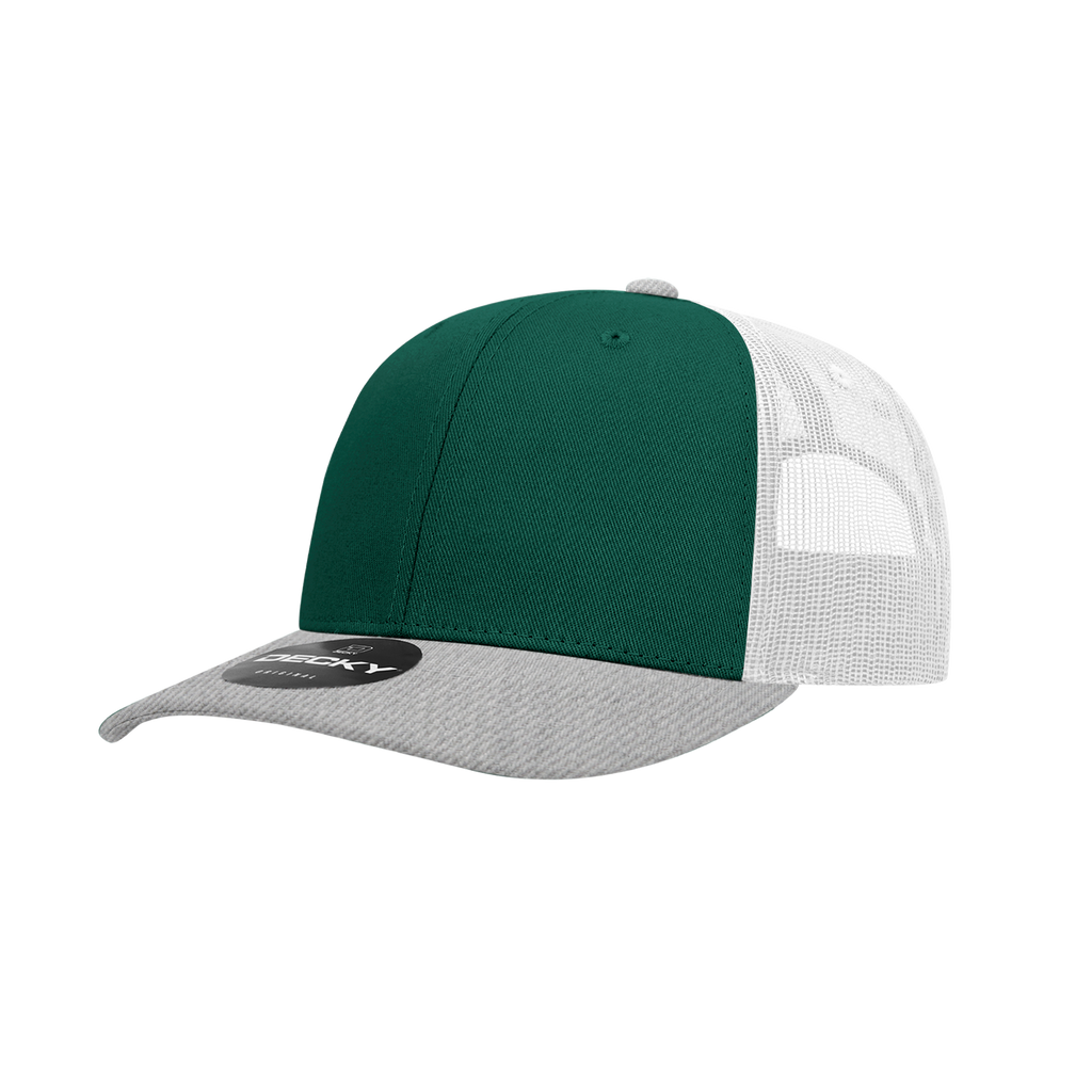 Decky 6021 6 Panel Mid Profile Structured Cotton Blend Trucker