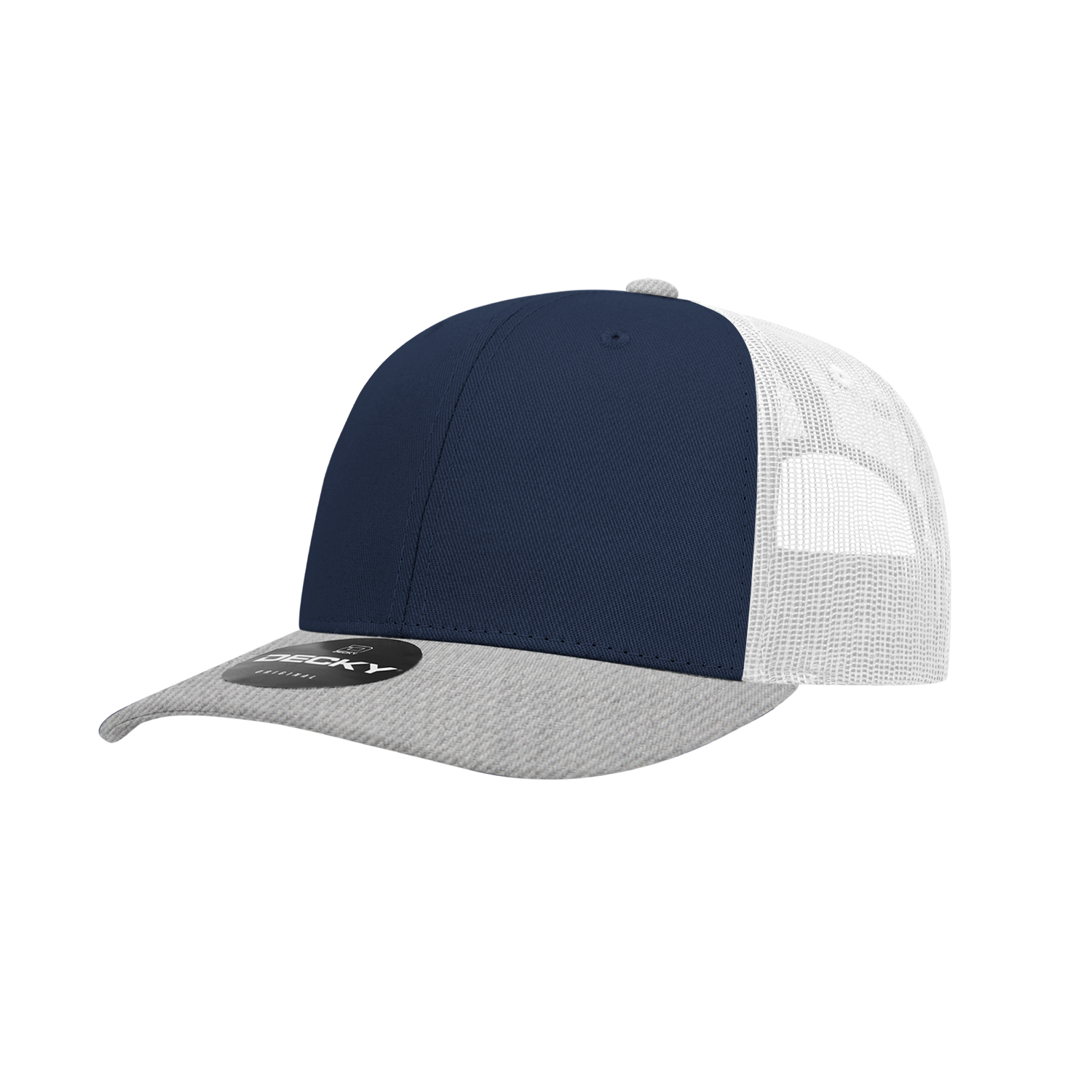 Decky 6021 6 Panel Mid Profile Structured Cotton Blend Trucker