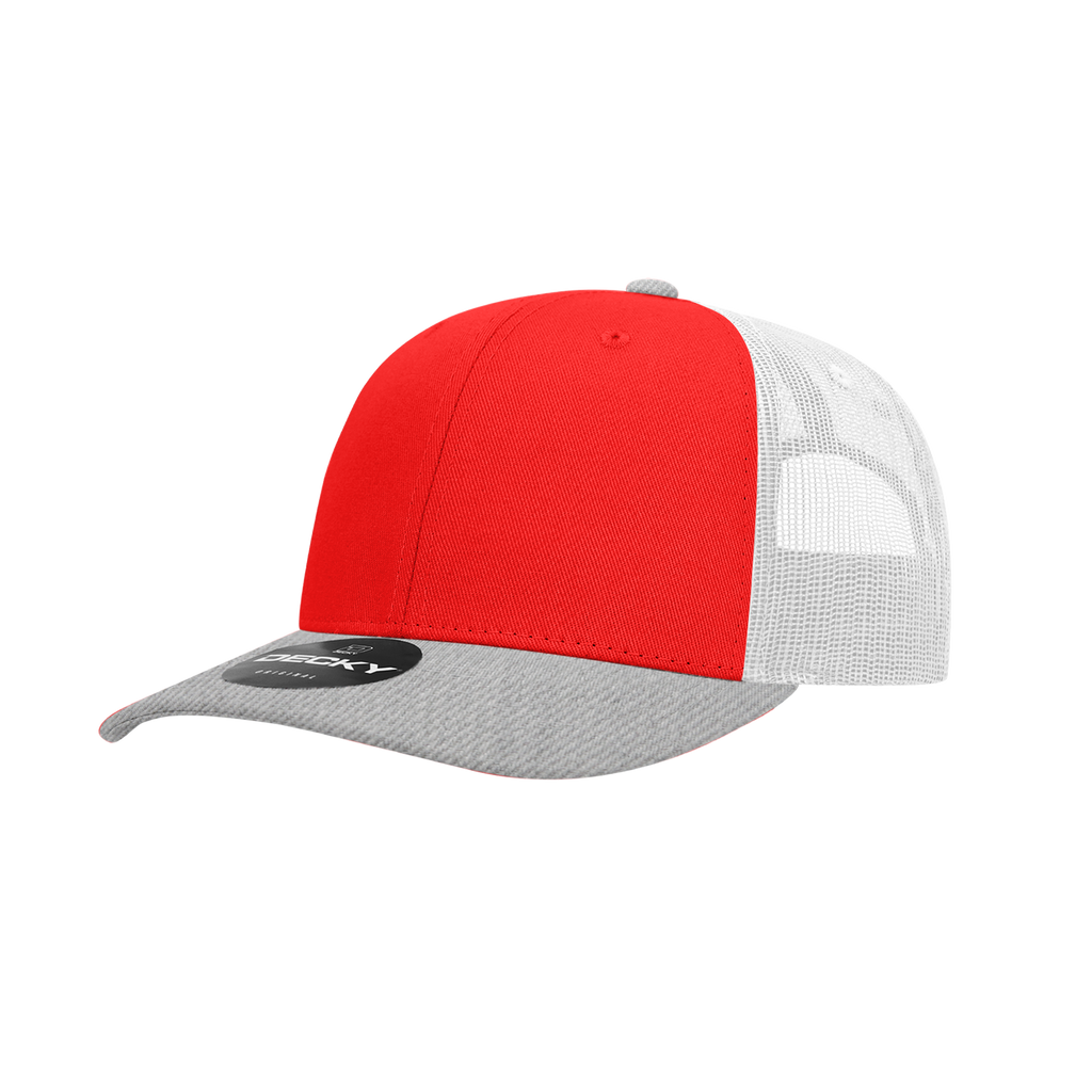 Decky 6021 6 Panel Mid Profile Structured Cotton Blend Trucker