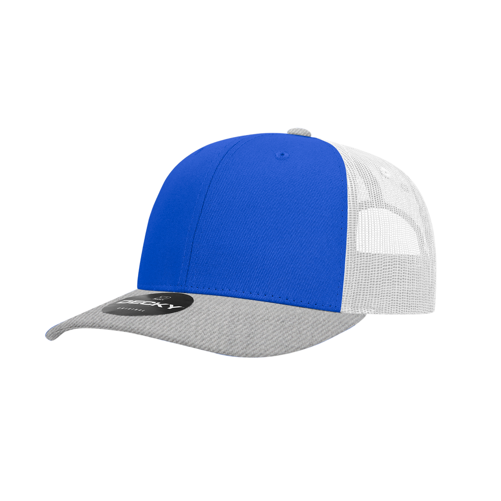 Decky 6021 6 Panel Mid Profile Structured Cotton Blend Trucker