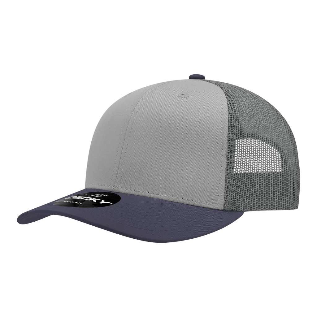 Decky 6021 6 Panel Mid Profile Structured Cotton Blend Trucker